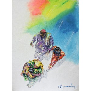 Hussain Chandio, 12 x 16 Inch, Acrylic on Canvas, Figurative Painting-AC-HC-142